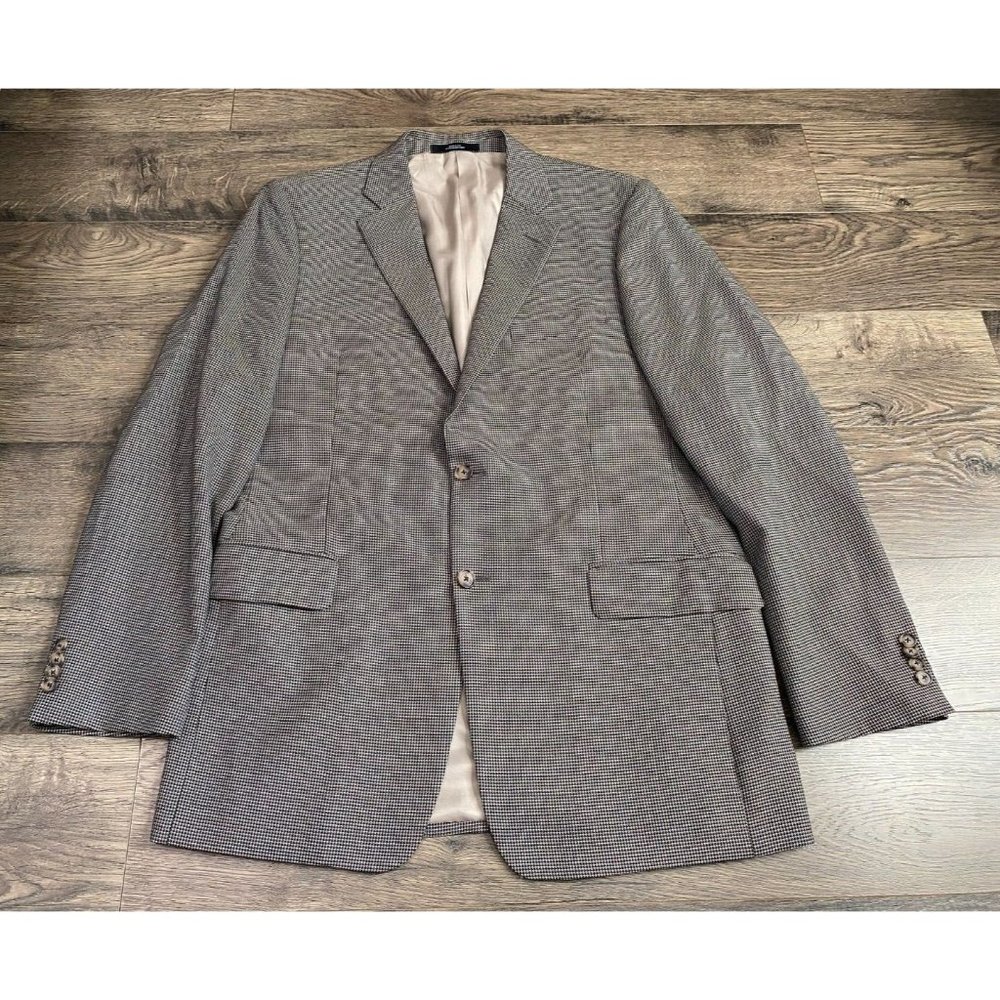 EUC Mens John W Nordstrom houndstooth 100% wool suit jacket USA MADE SIZE 42L